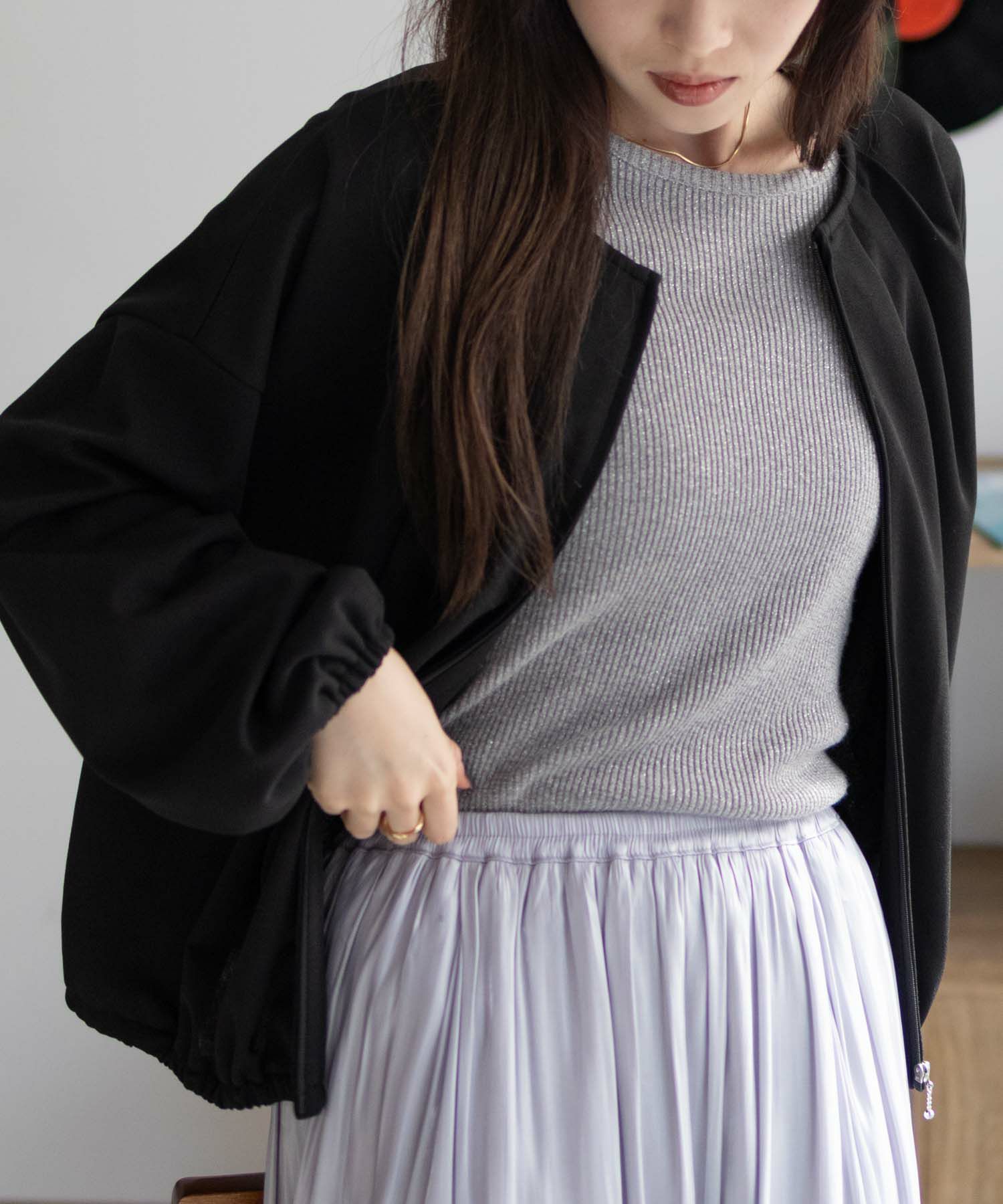 Howdy Marie  ラメリブカットソー レディース メール便 対応商品商品サムネイル-13
