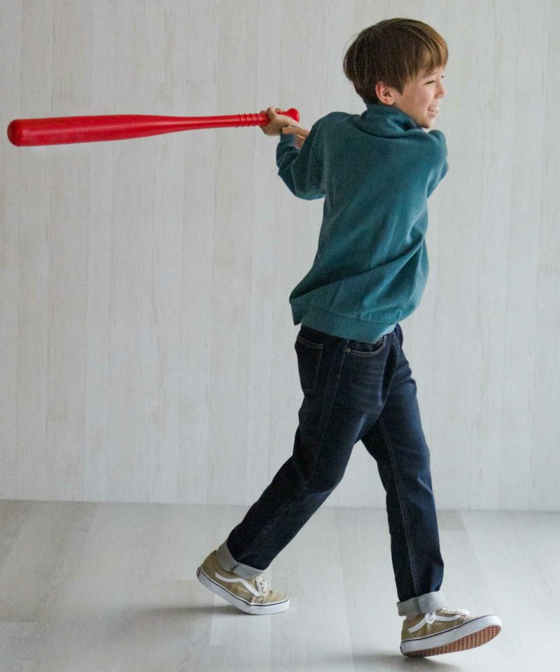 NAVY 温℃ 裏起毛 デニムレギュラーストレート キッズ商品画像-1