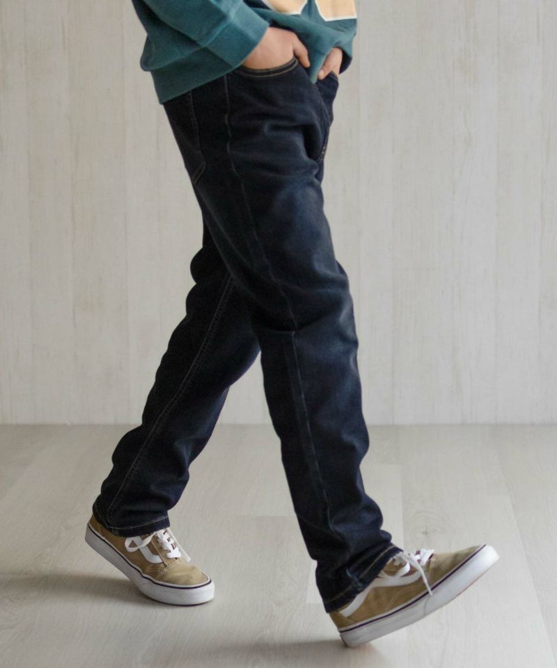 NAVY 温℃ 裏起毛 デニムレギュラーストレート キッズ商品画像-4