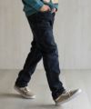 NAVY 温℃ 裏起毛 デニムレギュラーストレート キッズ商品サムネイル-4