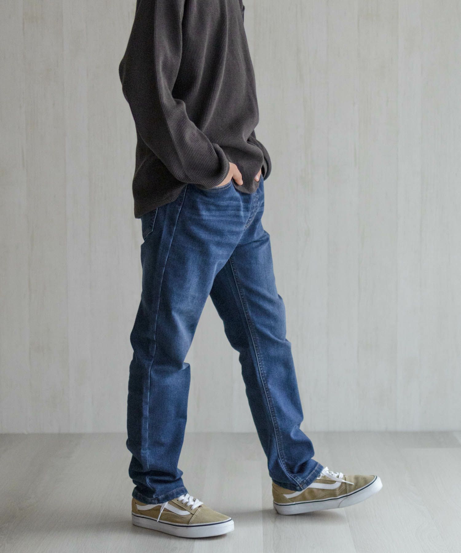 NAVY 温℃ 裏起毛 デニムレギュラーストレート キッズ商品サムネイル-16