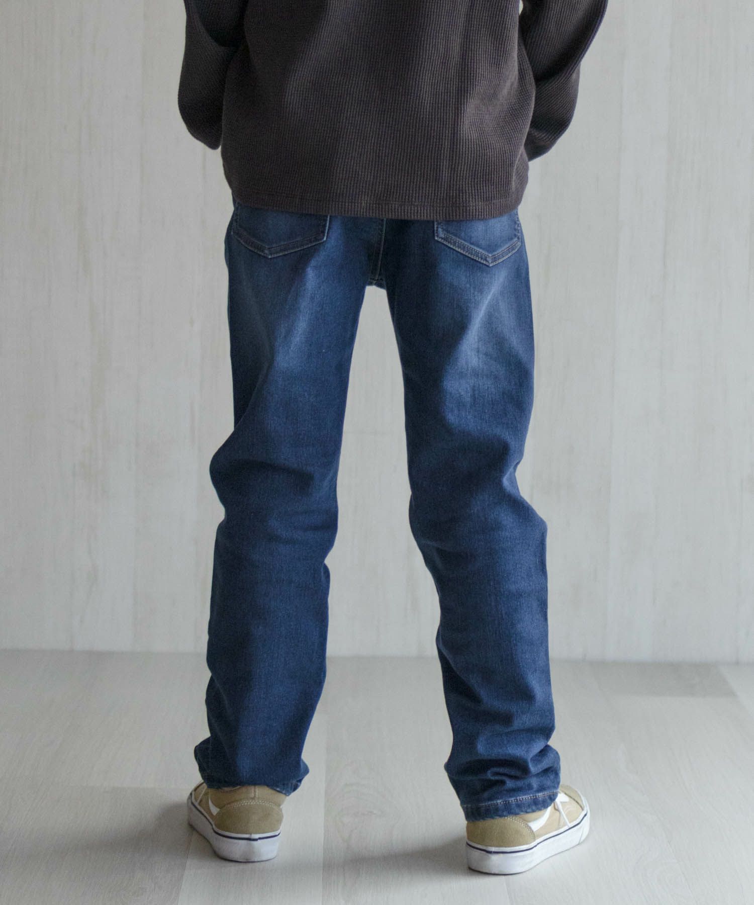 NAVY 温℃ 裏起毛 デニムレギュラーストレート キッズ商品サムネイル-17