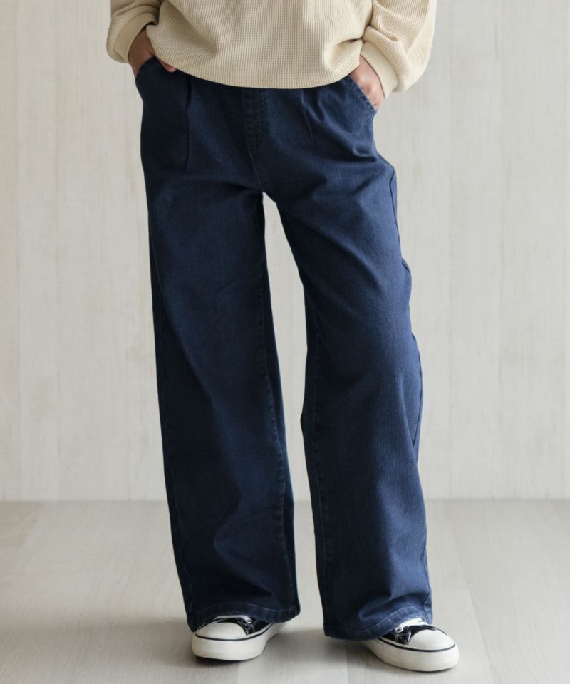 NAVY 温℃ 裏起毛 デニムワイド キッズ商品画像-2