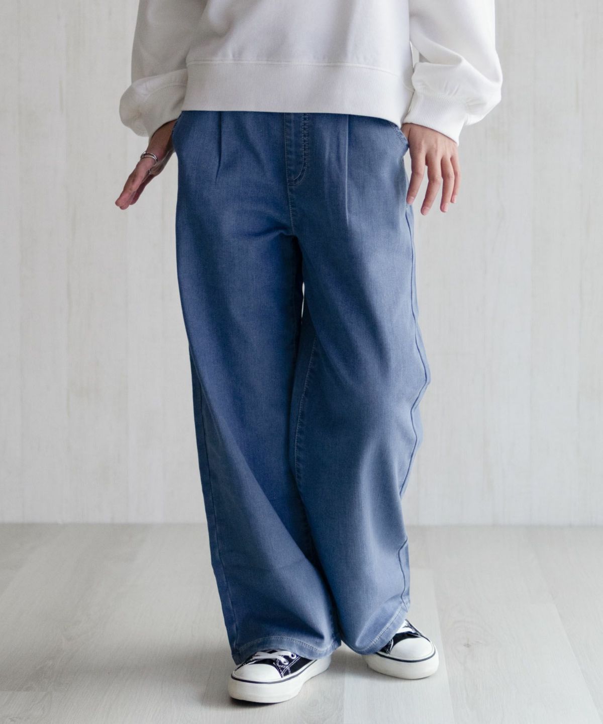 NAVY 温℃ デニムワイド キッズ