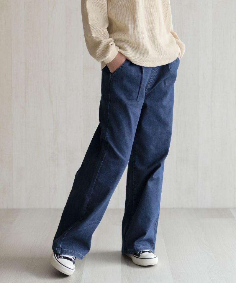 NAVY 温℃ 裏起毛 デニムワイド キッズ商品画像-12