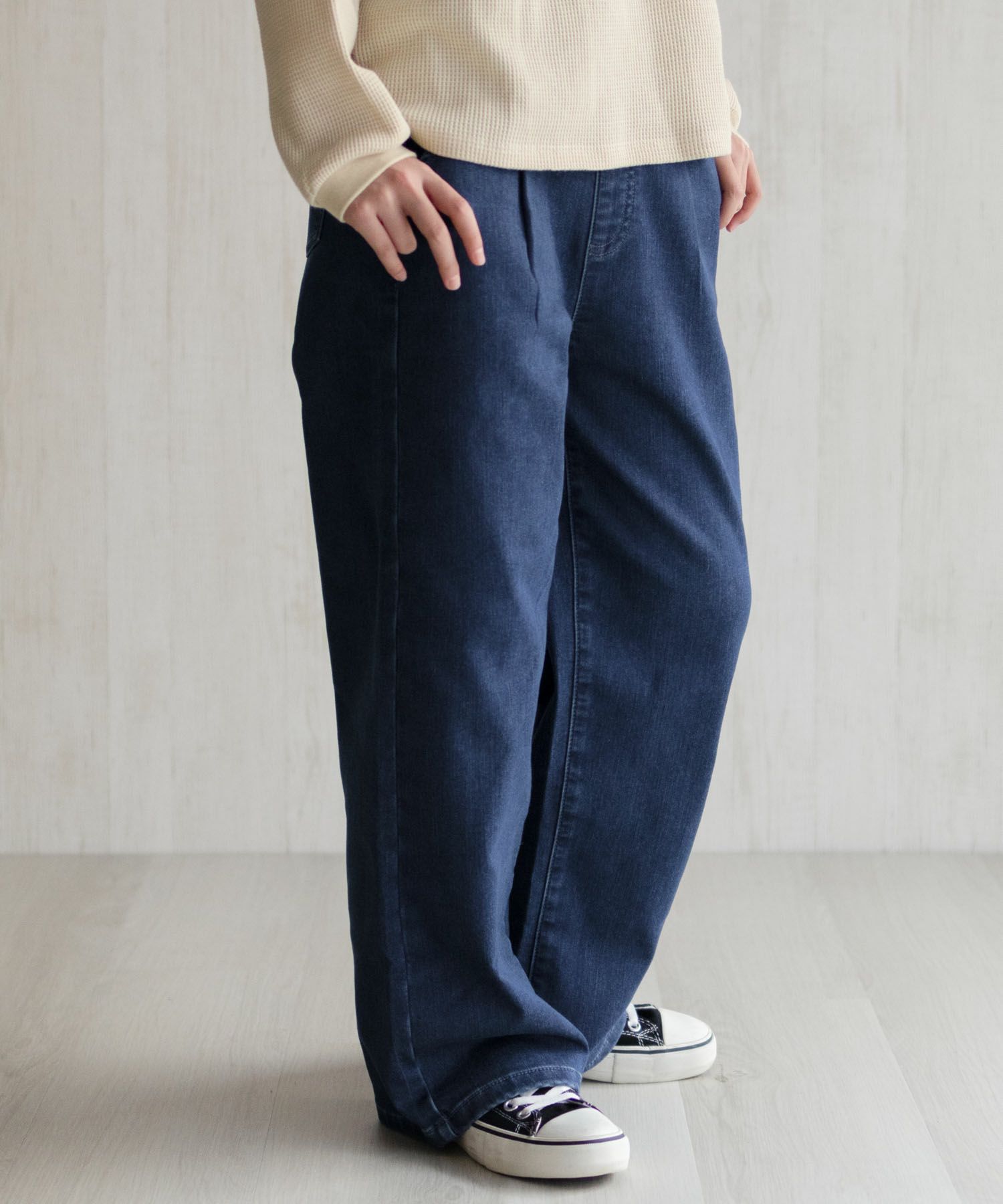 NAVY 温℃ 裏起毛 デニムワイド キッズ商品サムネイル-14