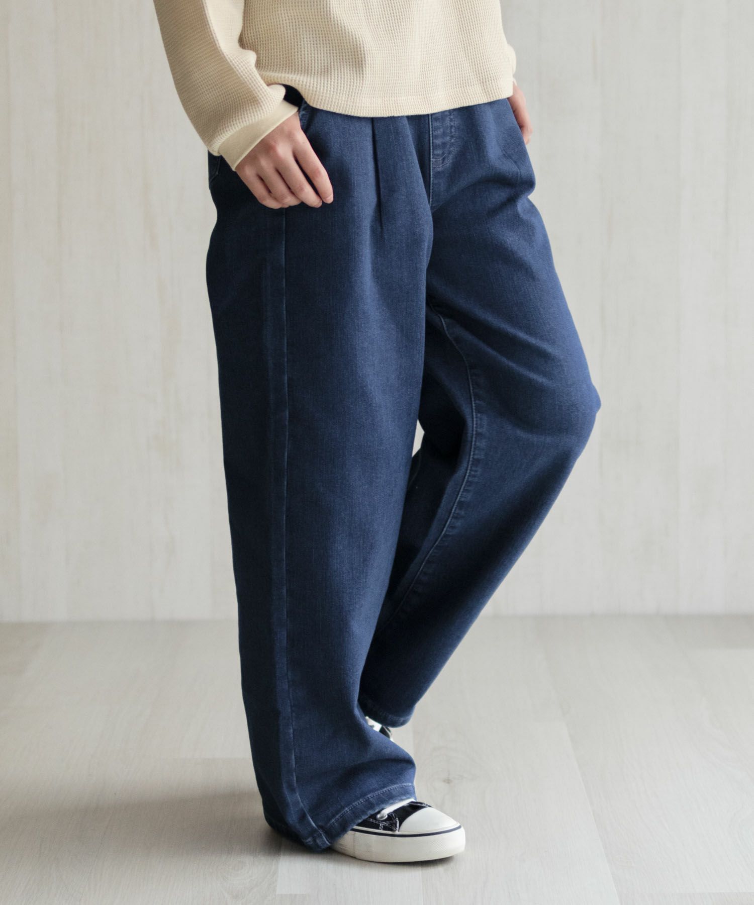 NAVY 温℃ 裏起毛 デニムワイド キッズ商品サムネイル-15