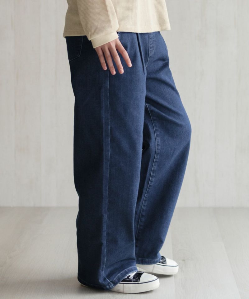 NAVY 温℃ 裏起毛 デニムワイド キッズ商品画像-16