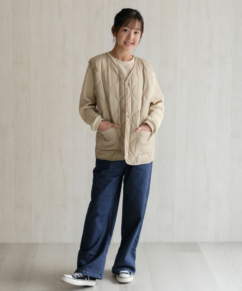 NAVY 温℃ 裏起毛 デニムワイド キッズ商品画像-20