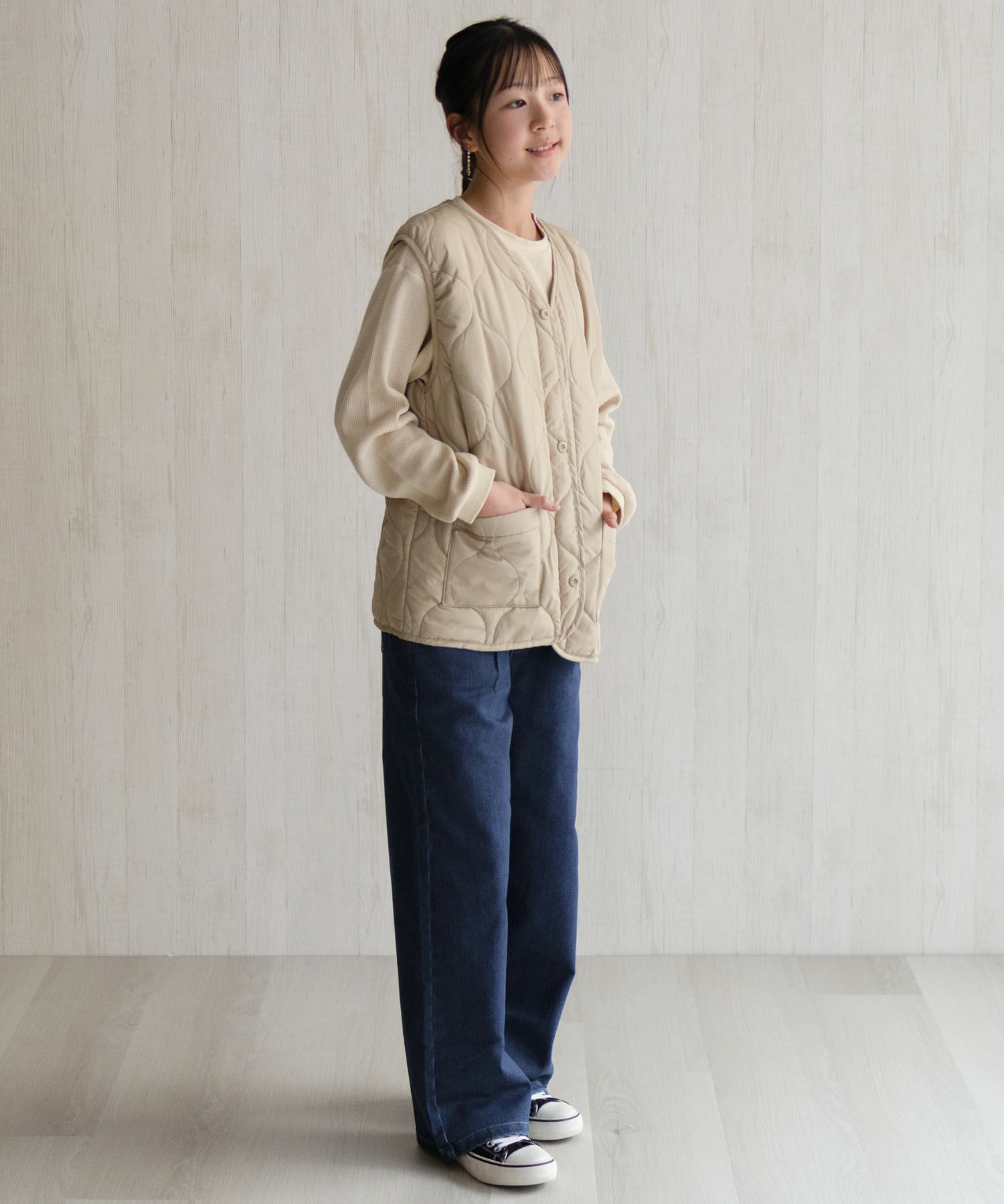 NAVY 温℃ 裏起毛 デニムワイド キッズ商品サムネイル-21