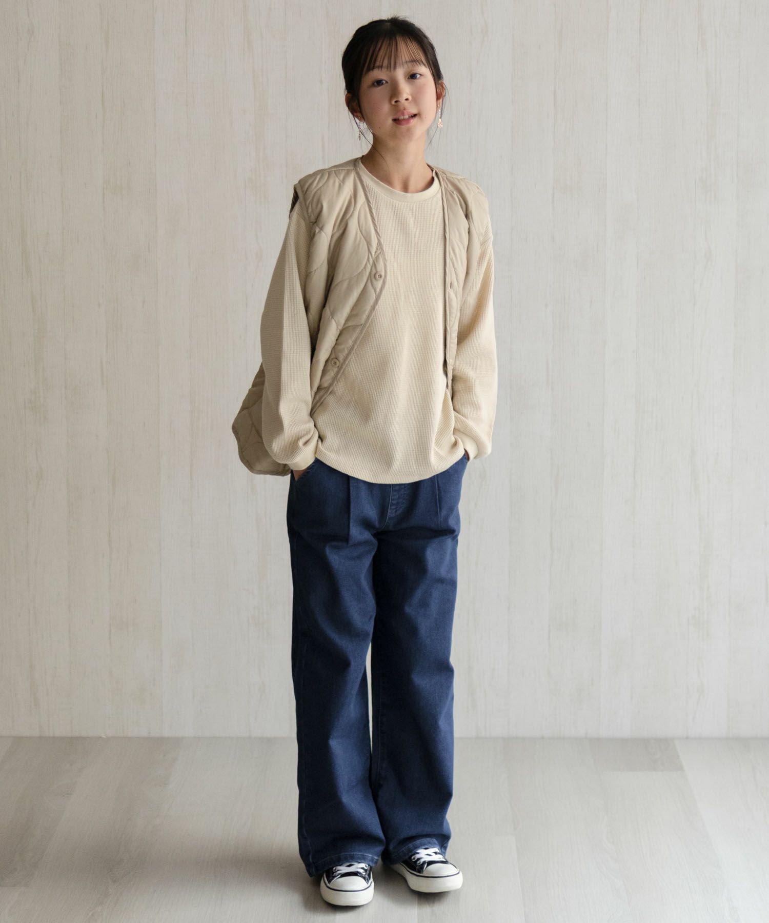 NAVY 温℃ 裏起毛 デニムワイド キッズ商品サムネイル-23