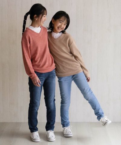 NAVY 温℃ 裏起毛 デニムスキニー キッズ