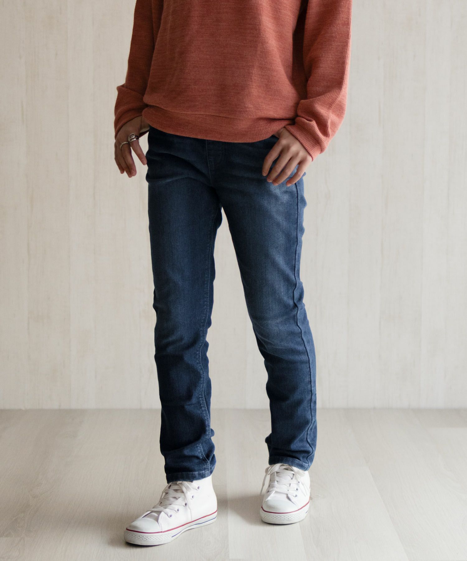 NAVY 温℃ 裏起毛 デニムスキニー キッズ商品画像-11