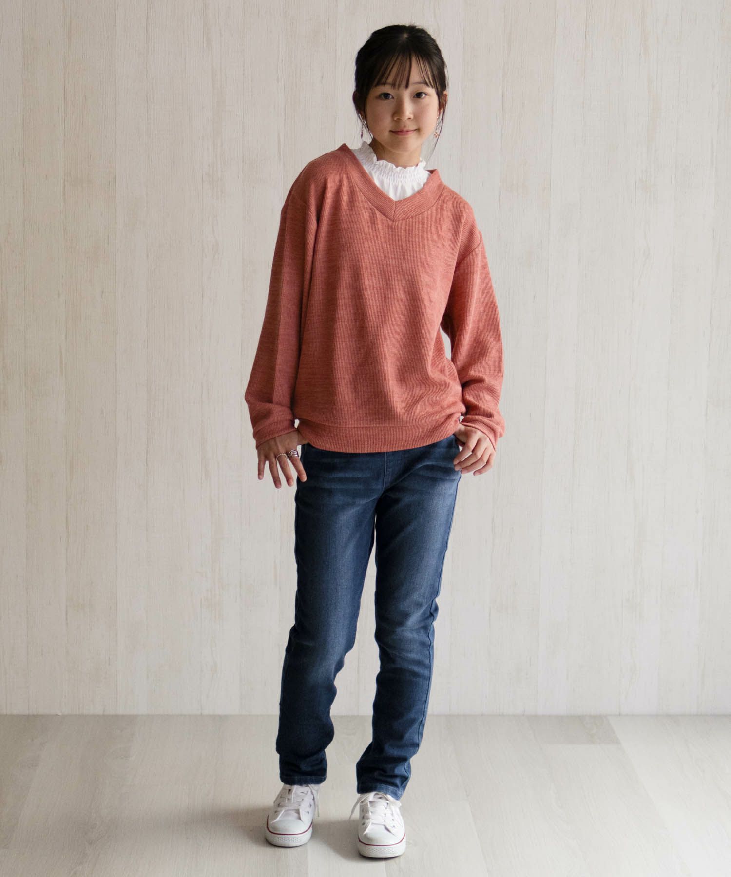 NAVY 温℃ 裏起毛 デニムスキニー キッズ商品画像-15