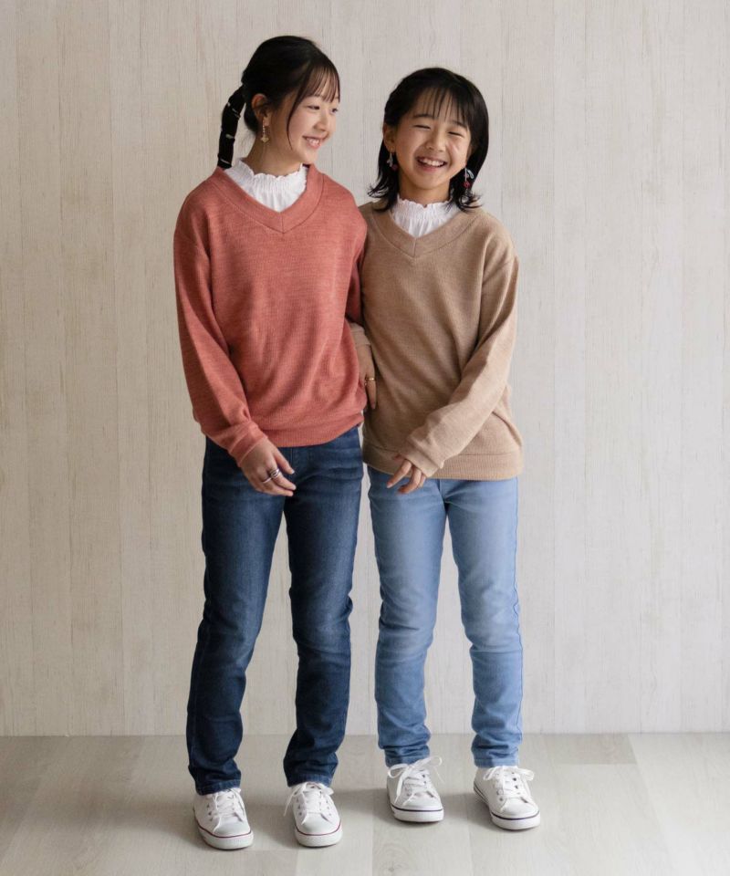 NAVY 温℃ 裏起毛 デニムスキニー キッズ商品画像-18