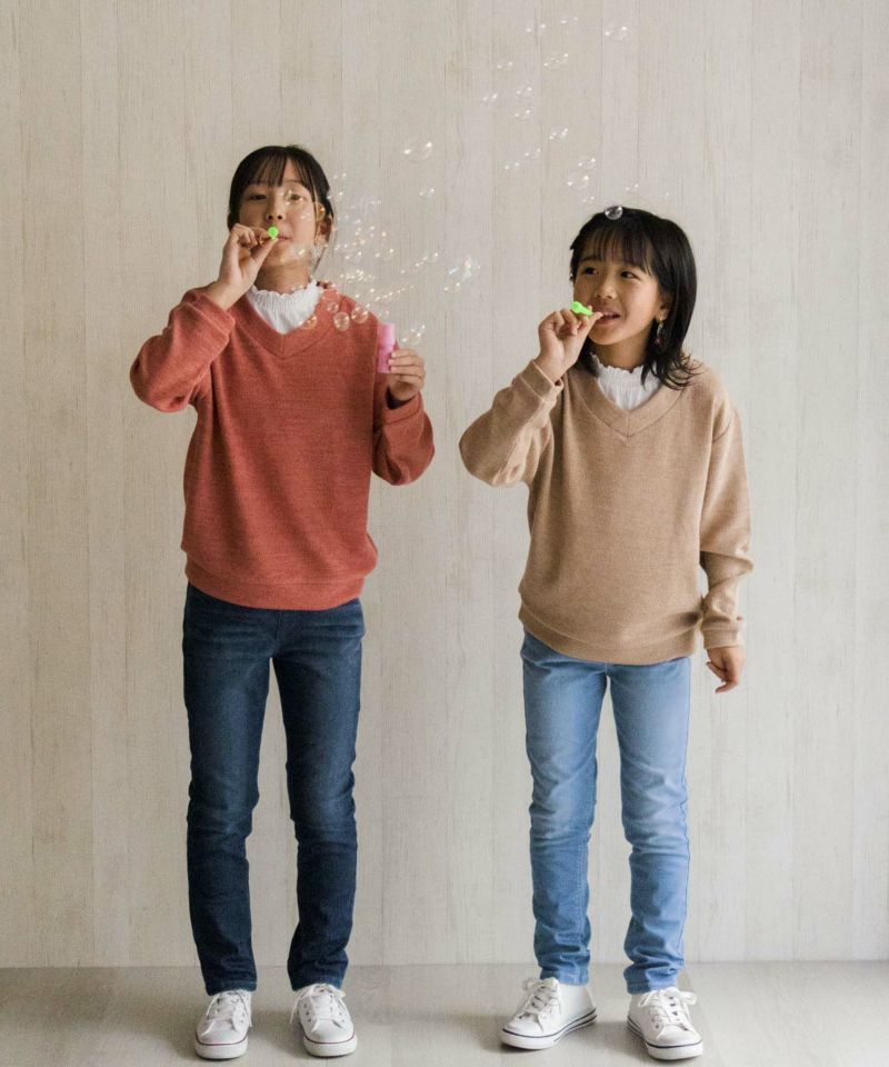 NAVY 温℃ 裏起毛 デニムスキニー キッズ商品画像-21