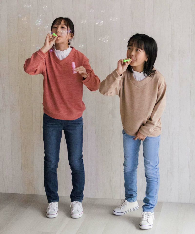 NAVY 温℃ 裏起毛 デニムスキニー キッズ商品画像-22