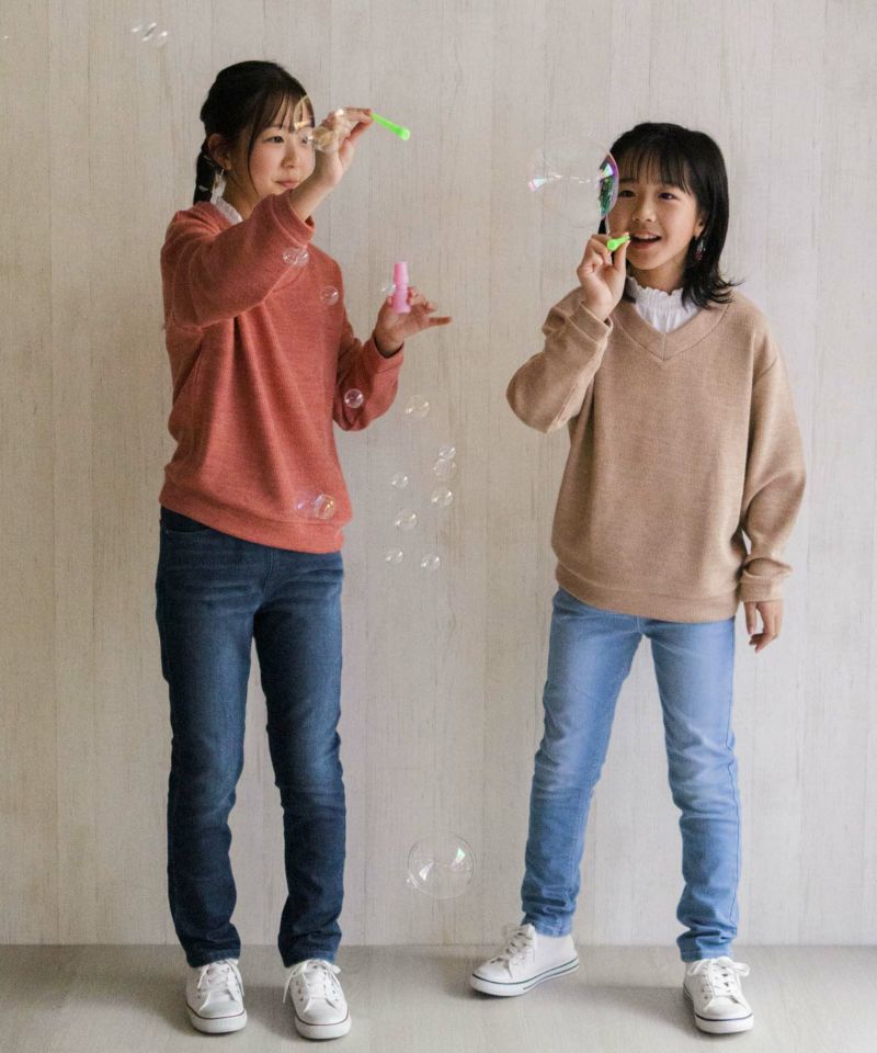 NAVY 温℃ 裏起毛 デニムスキニー キッズ商品画像-24