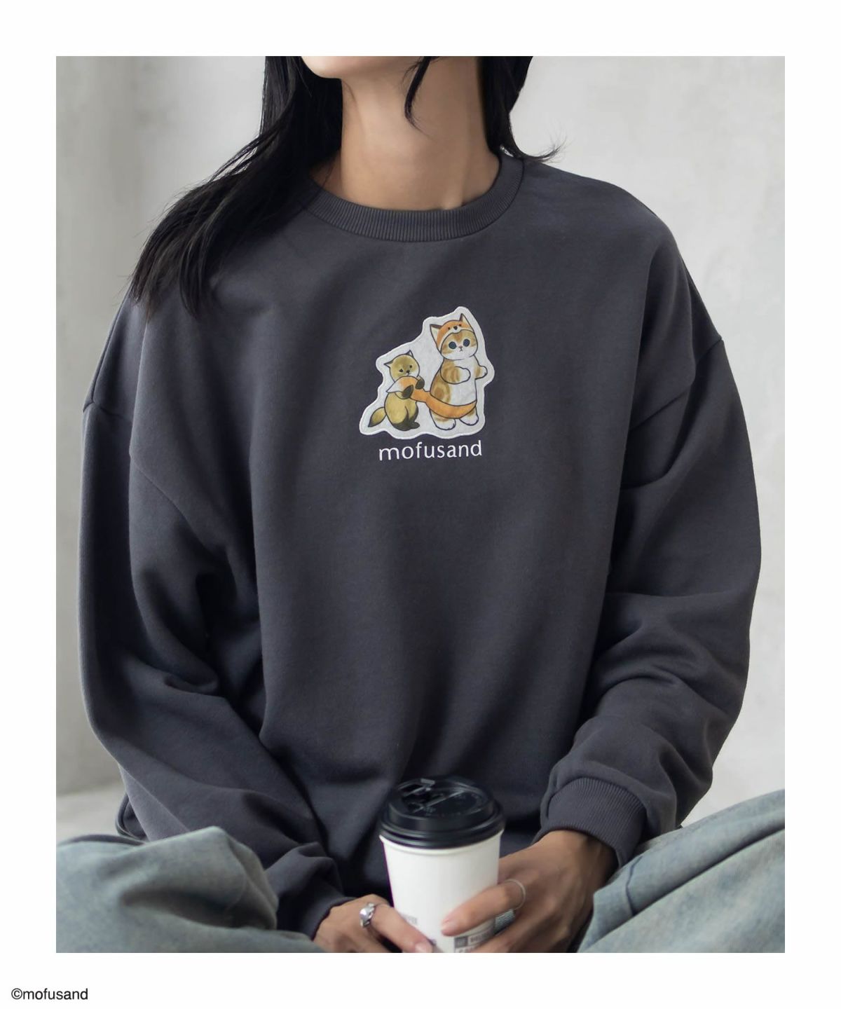 mofusand フォックスプリントトレーナー レディース