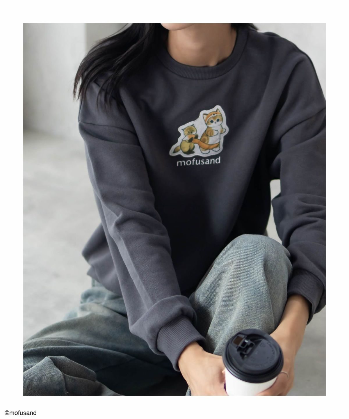 mofusand フォックスプリントトレーナー レディース