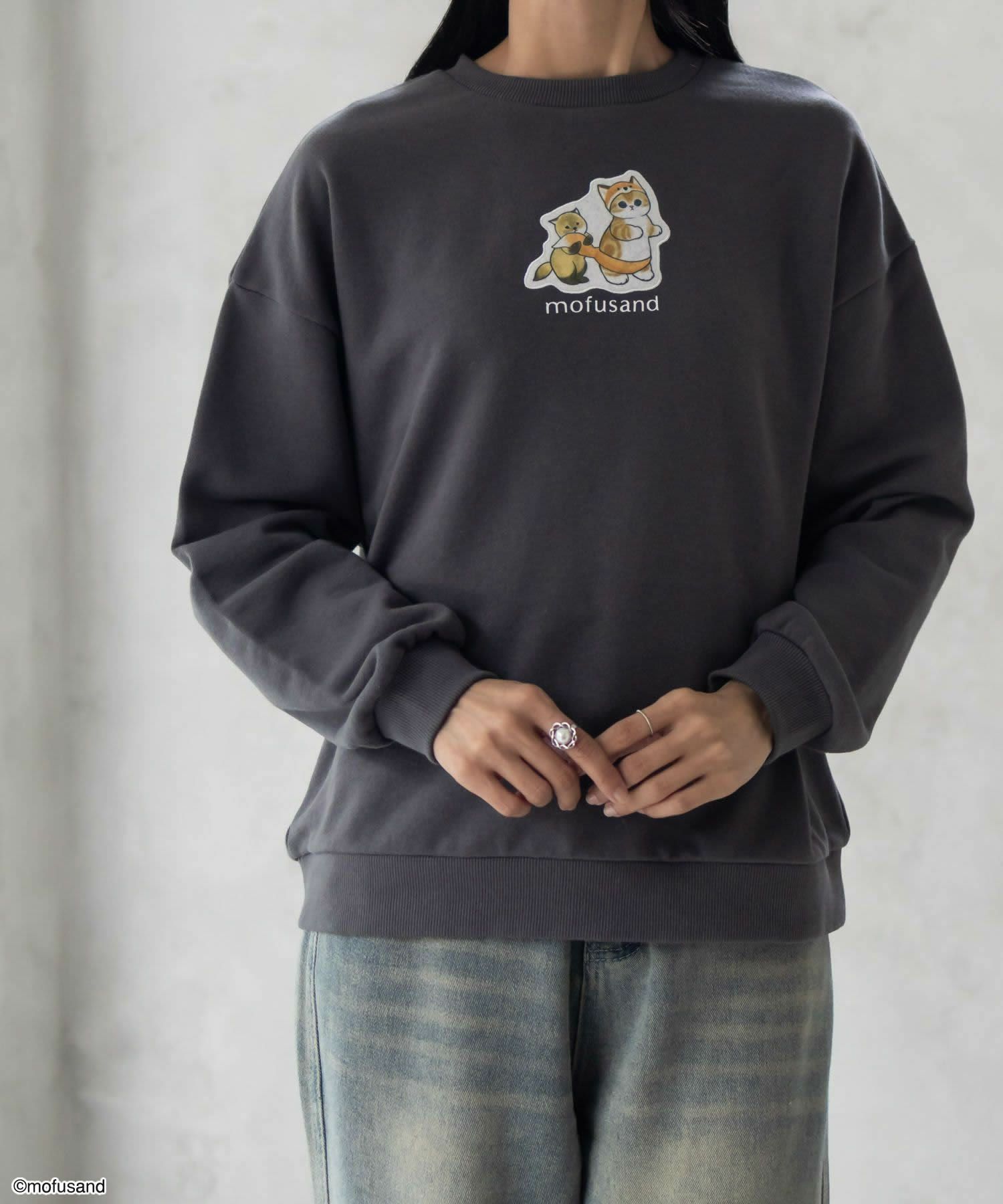 mofusand フォックスプリントトレーナー レディース