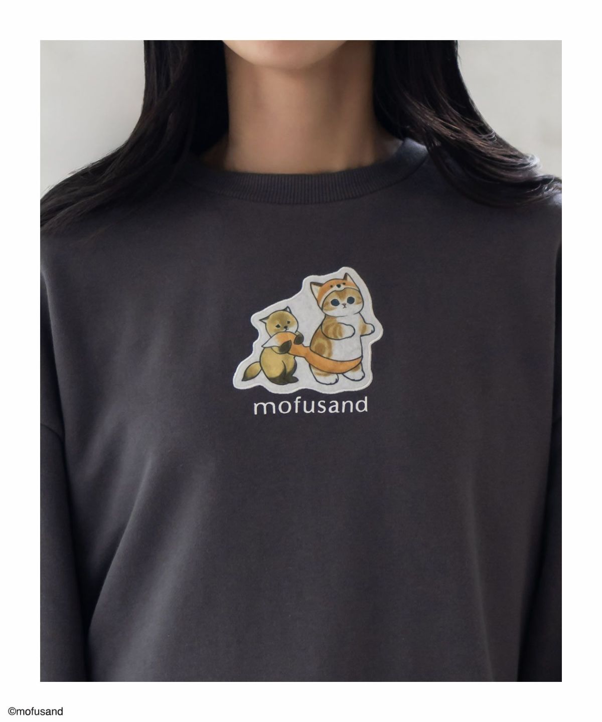 mofusand フォックスプリントトレーナー レディース