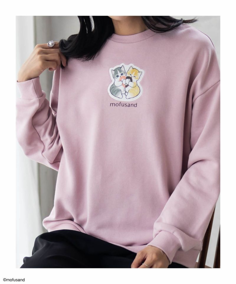 mofusand ハートプリントトレーナー レディース商品画像-1