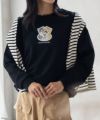 mofusand ハートプリントトレーナー レディース
