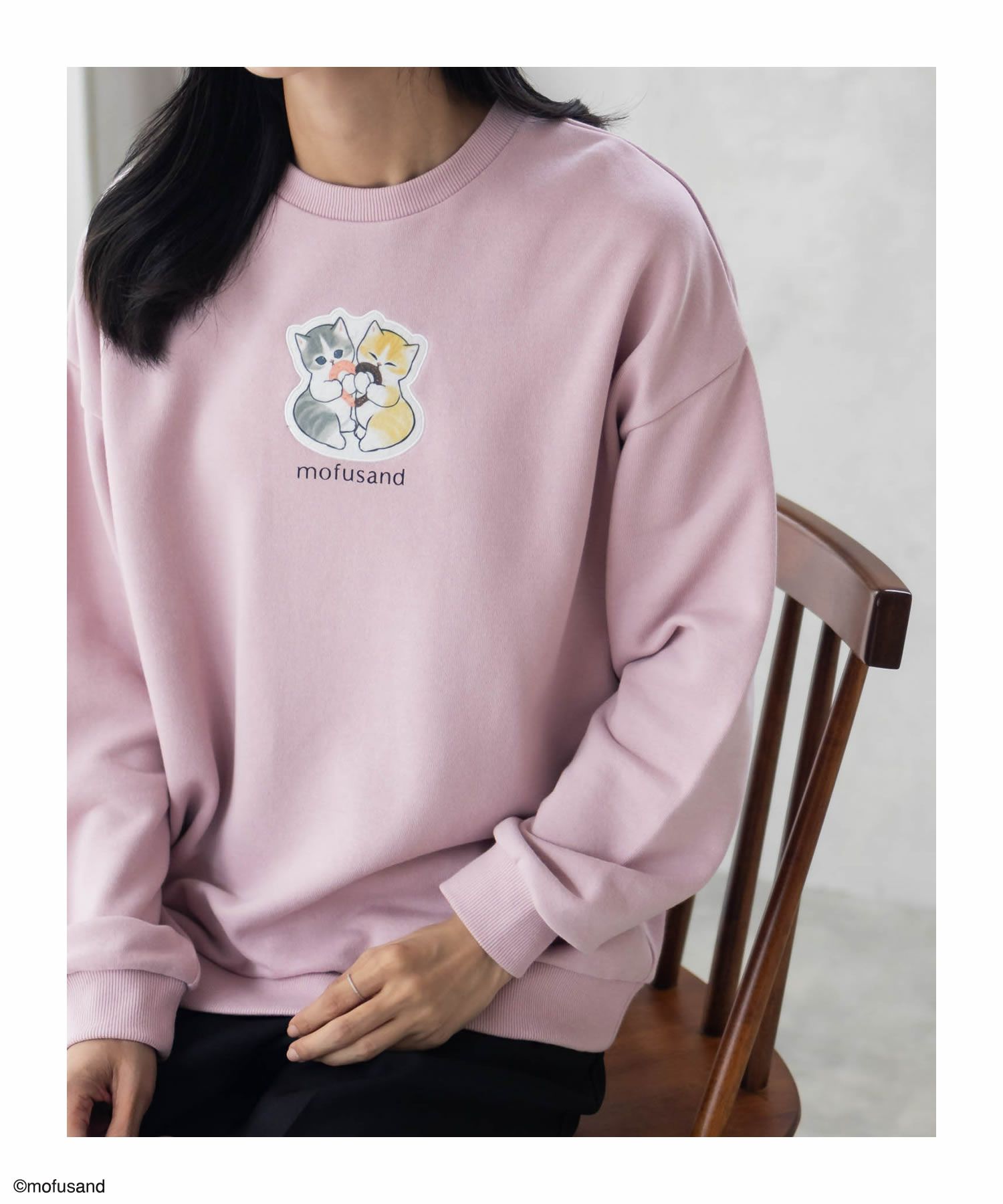 mofusand ハートプリントトレーナー レディース