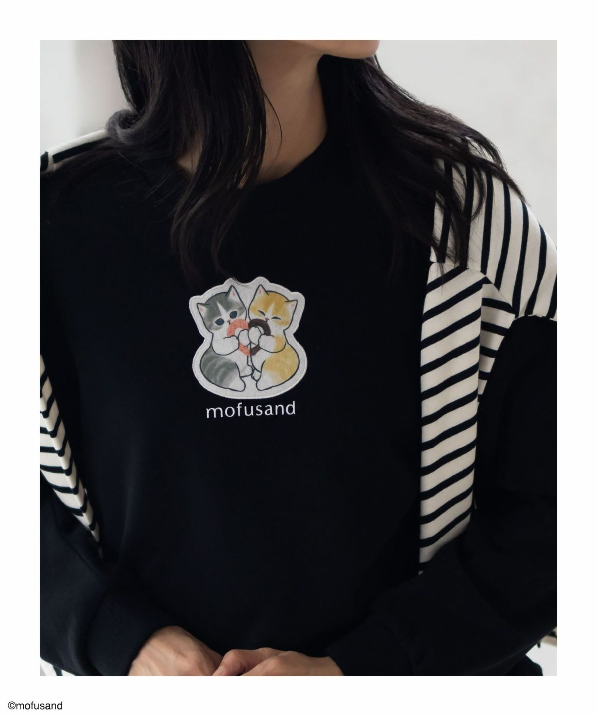 mofusand ハートプリントトレーナー レディース