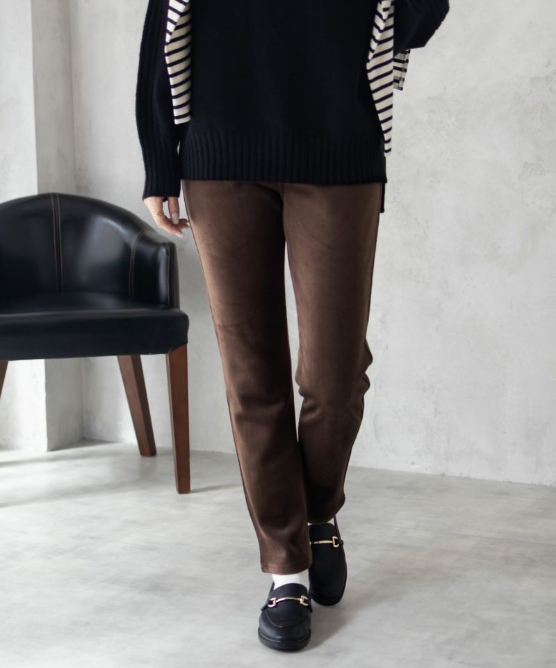 nAvy 温℃裏ベロアスリムパンツ レディース