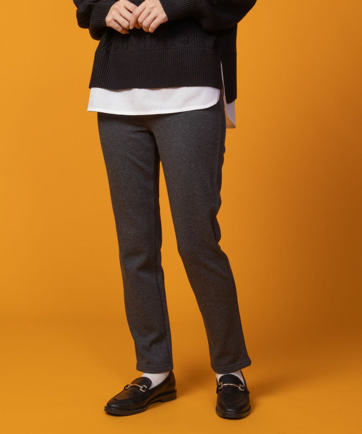 nAvy 温℃裏シャギースリムストレートパンツ レディース