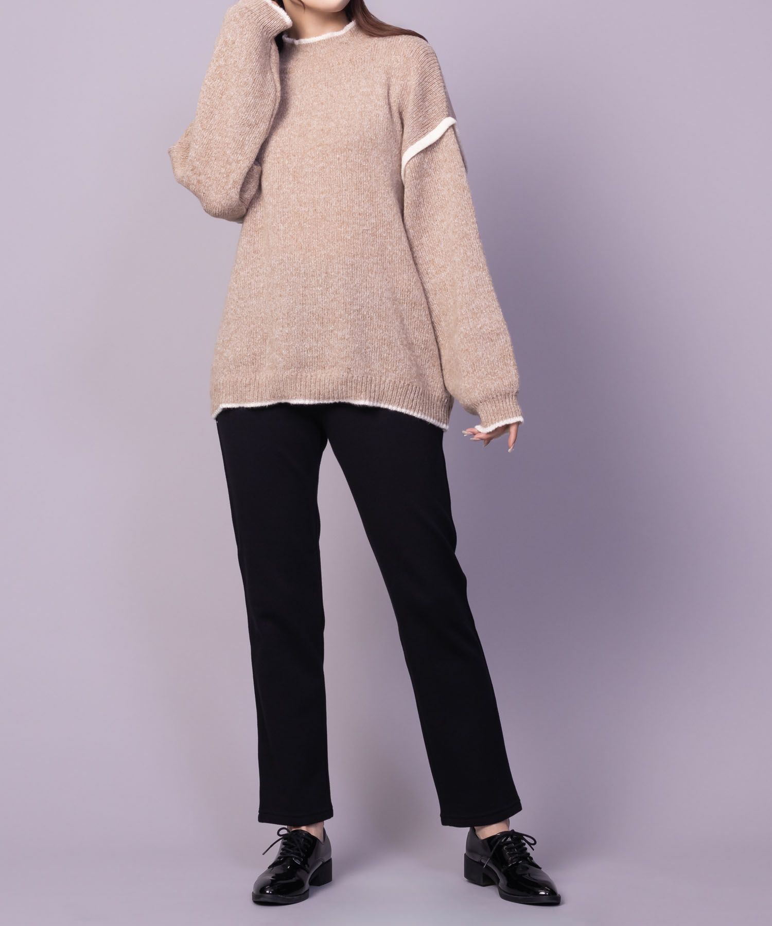 nAvy 温℃裏シャギースリムストレートパンツ レディース