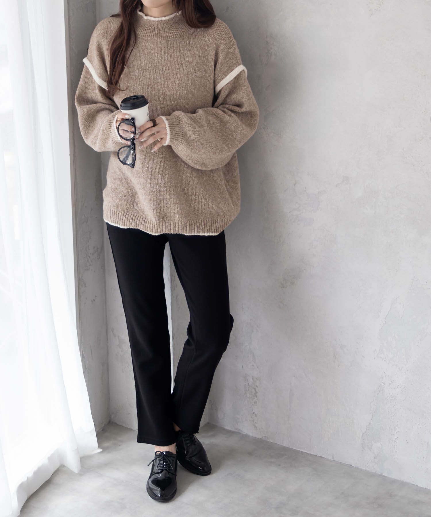 nAvy 温℃裏シャギースリムストレートパンツ レディース
