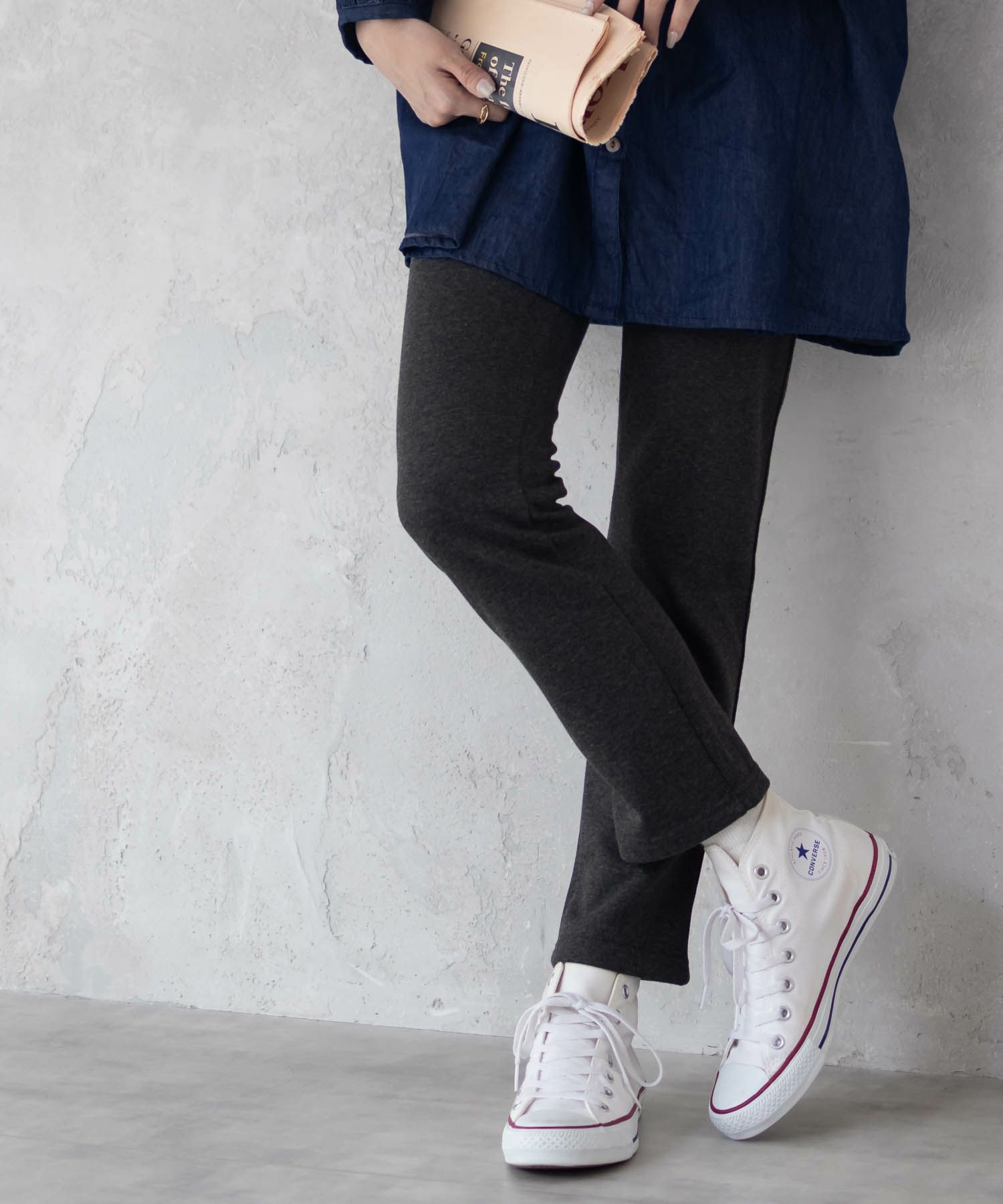 nAvy 温℃裏シャギースリムストレートパンツ レディース