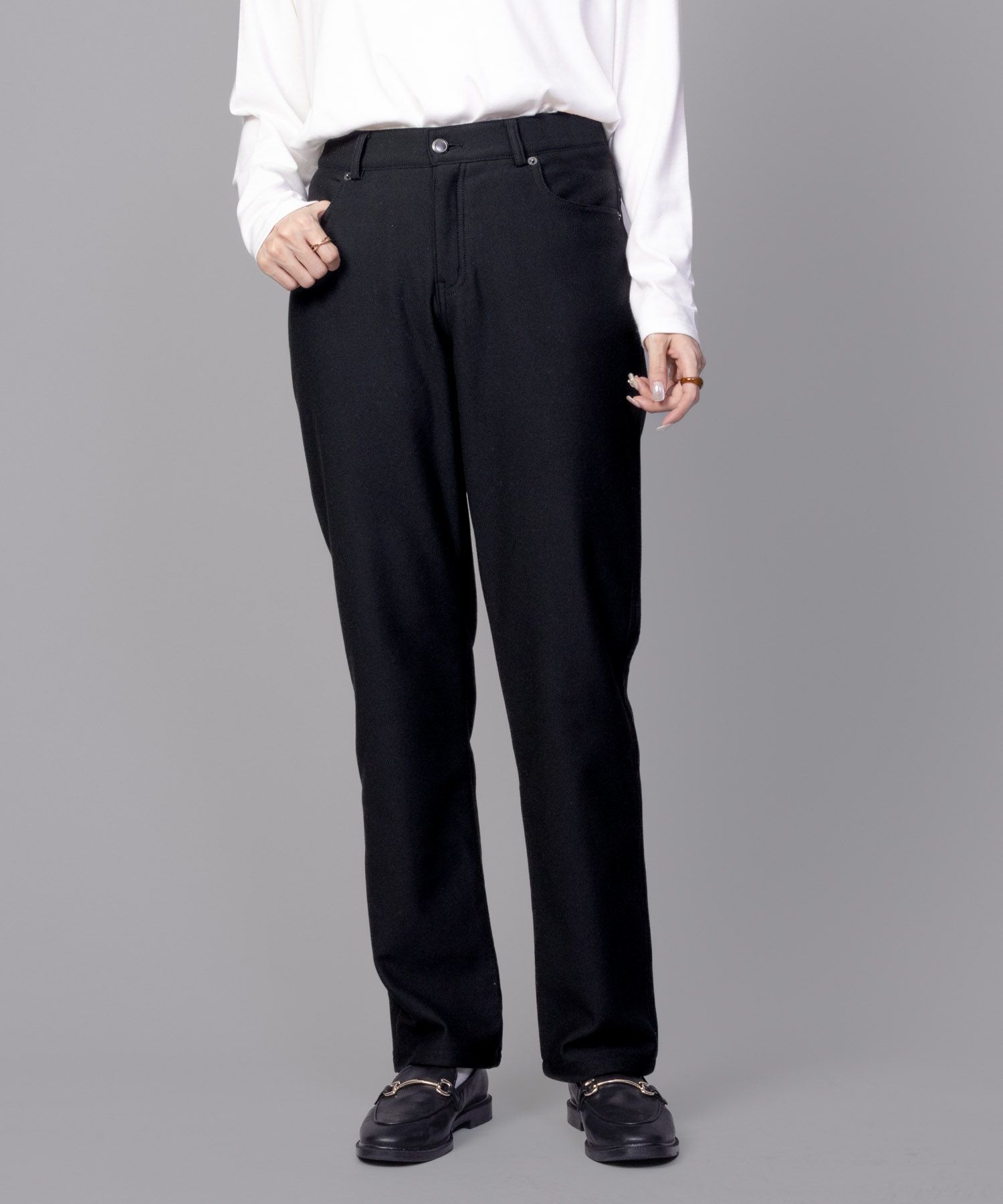 nAvy 温℃裏起毛ストレートパンツ レディース