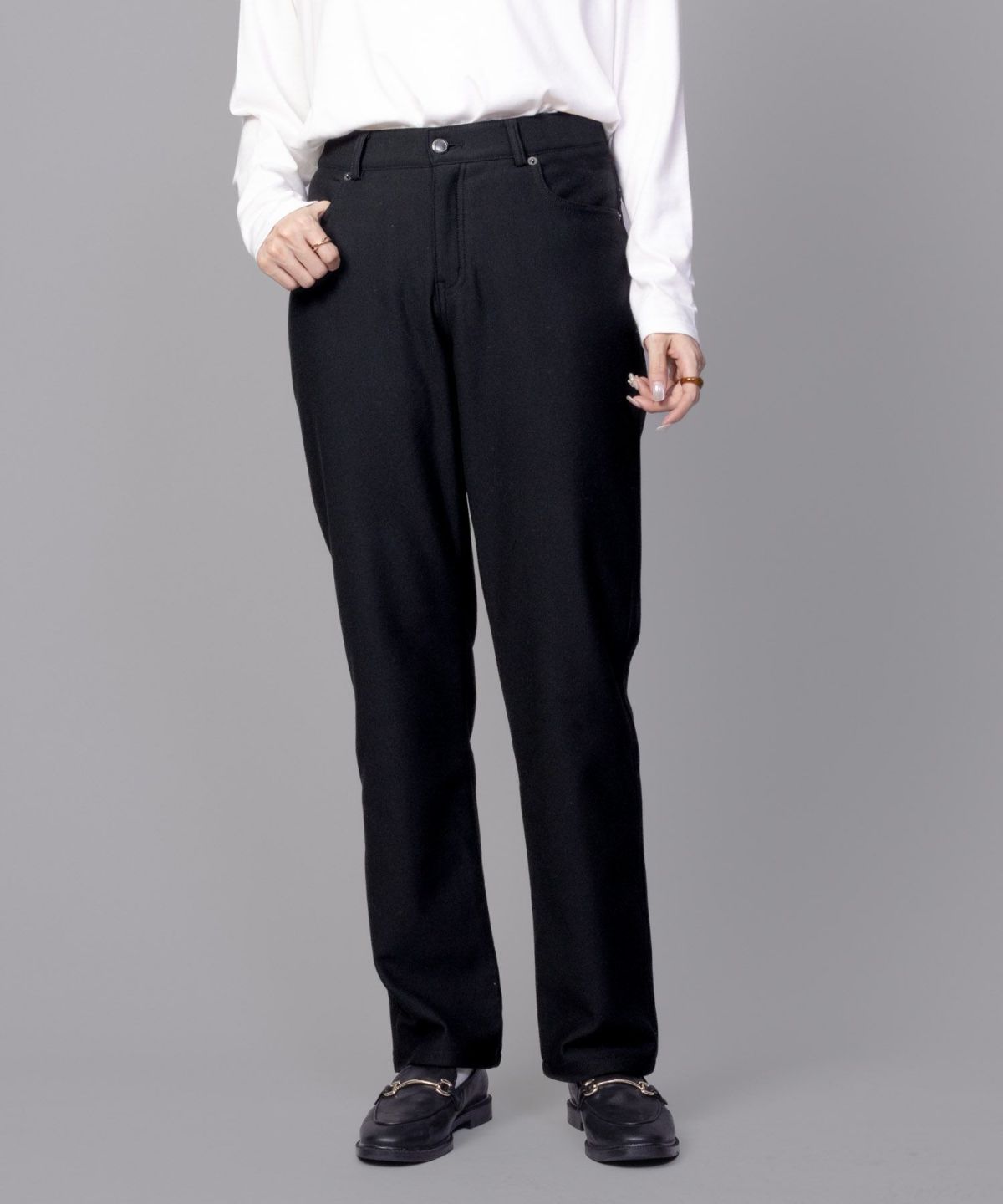 nAvy 温℃裏起毛ストレートパンツ レディース