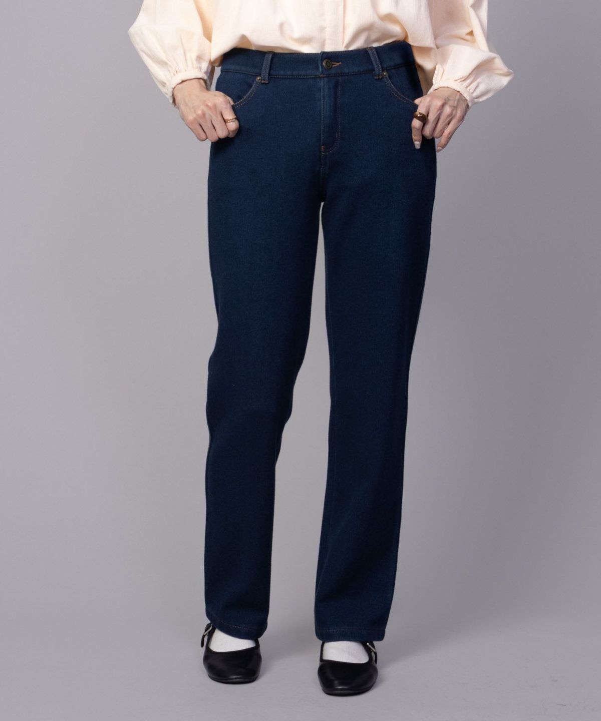 nAvy 温℃裏起毛ストレートパンツ レディース