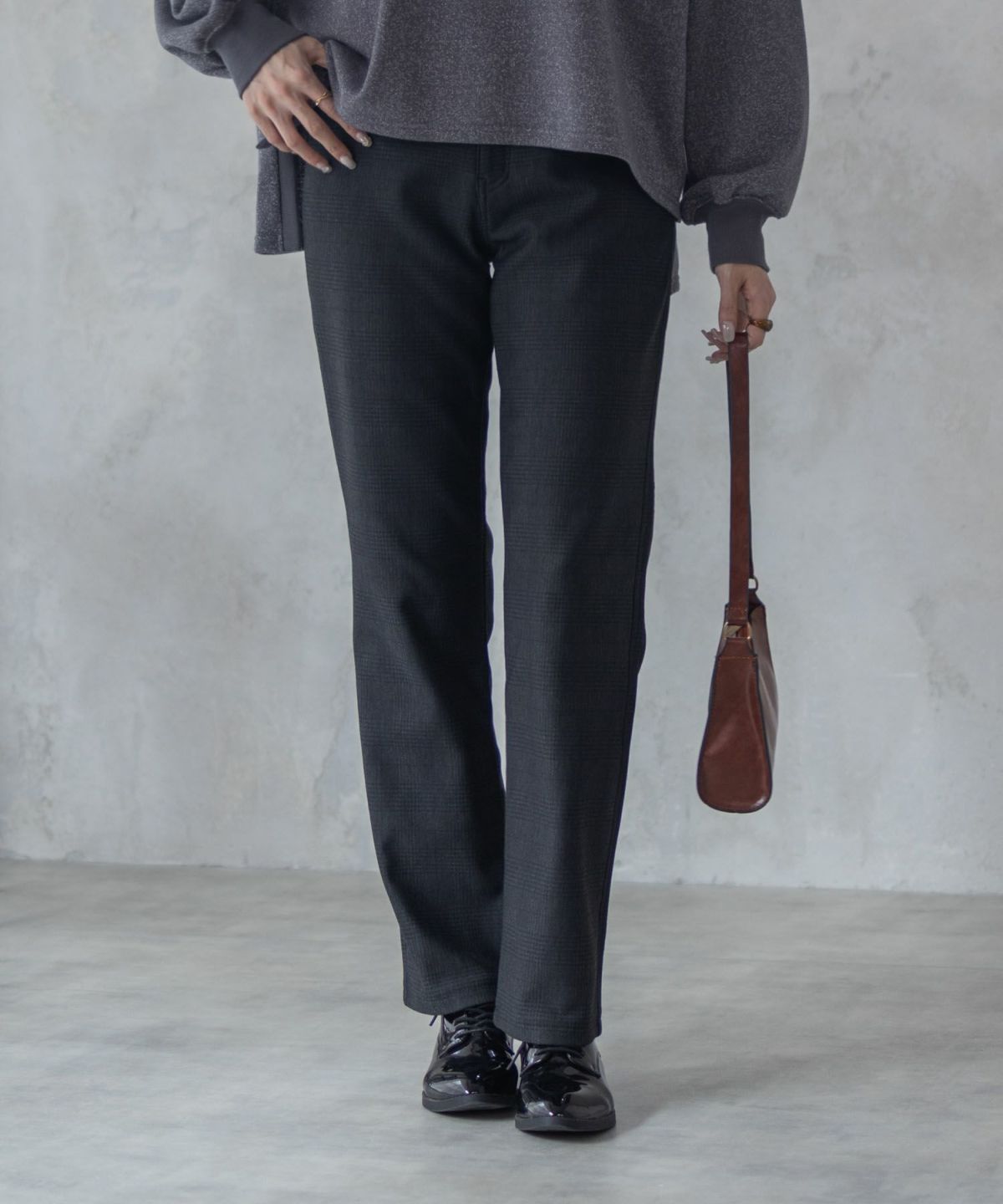 nAvy 温℃裏起毛ストレートパンツ レディース