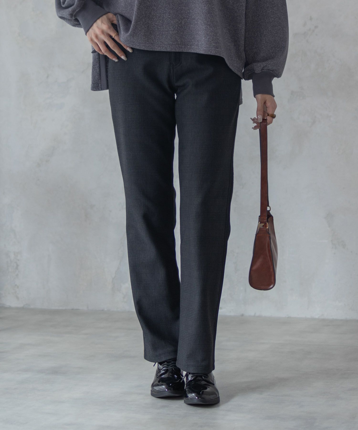 nAvy 温℃裏起毛ストレートパンツ レディース