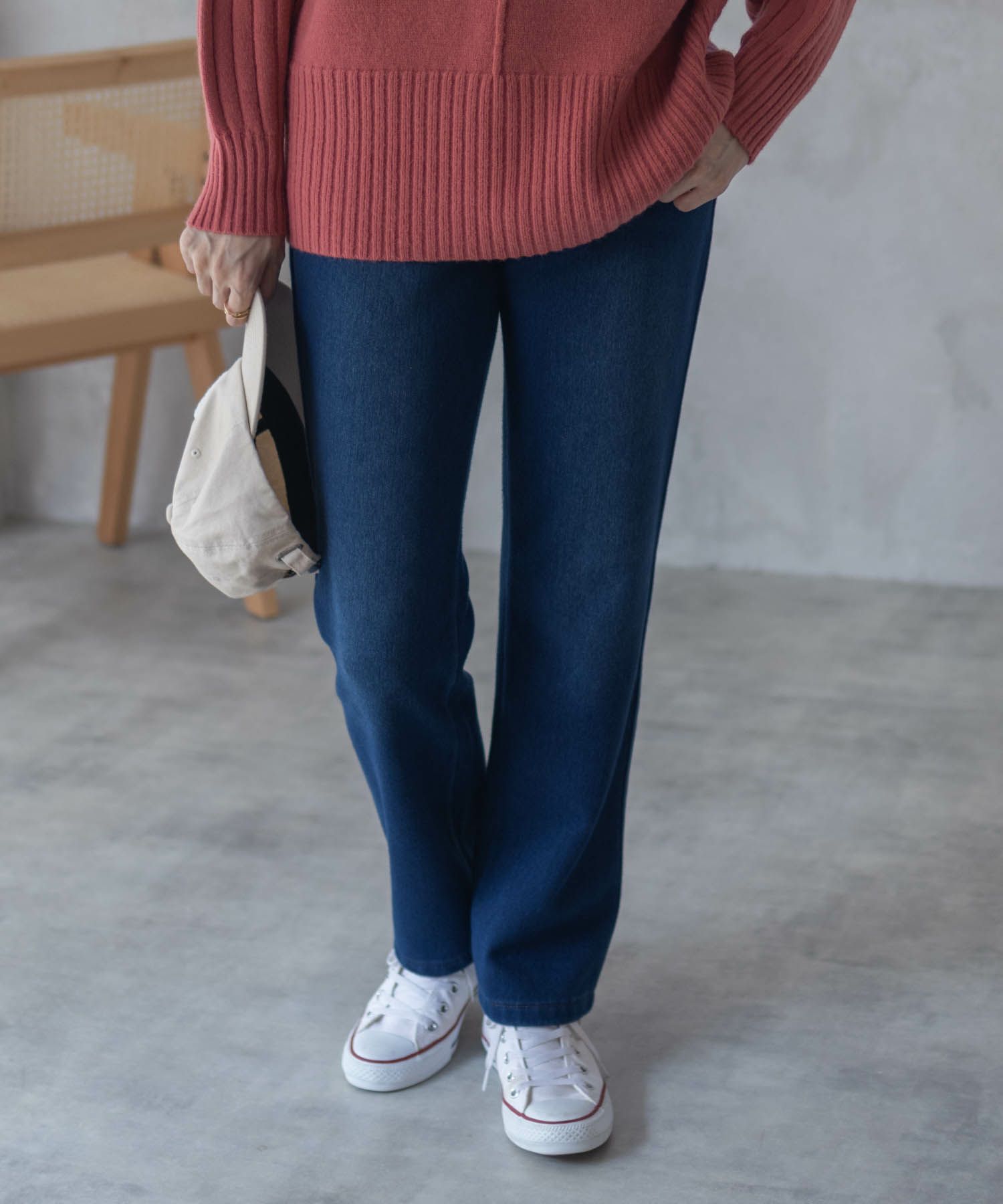 nAvy 温℃裏起毛ストレートパンツ レディース