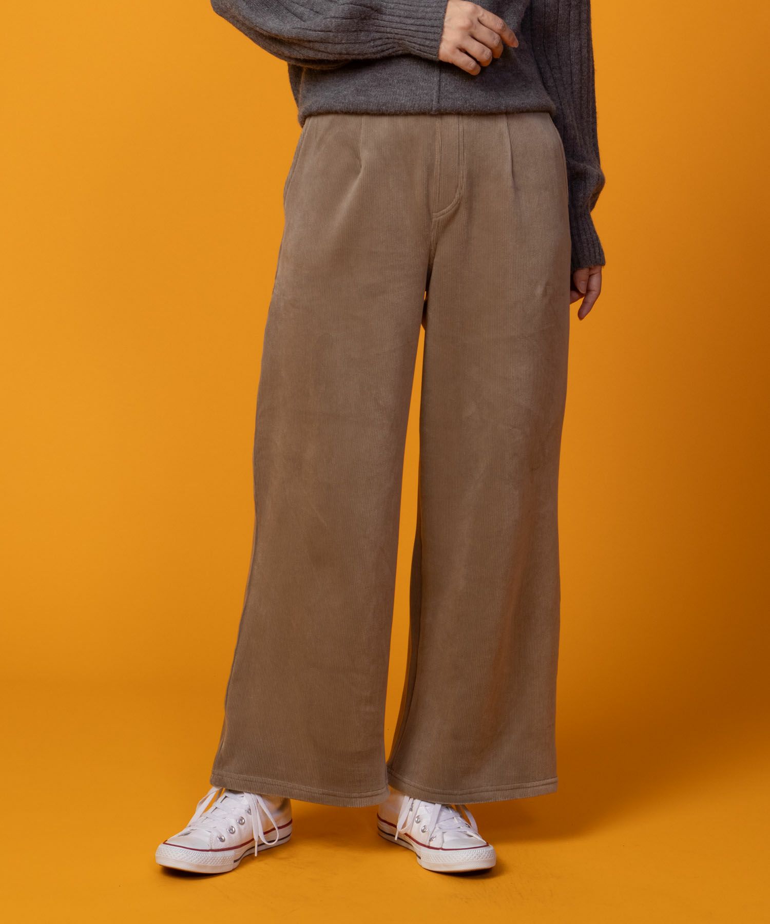 nAvy 温℃裏ベロアワイドパンツ レディース