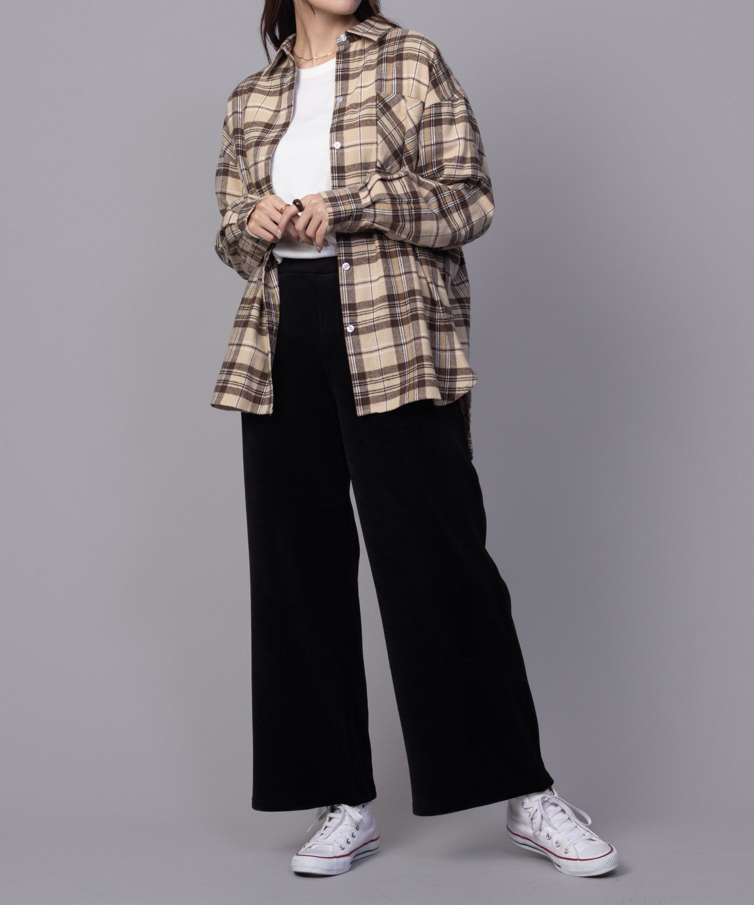 nAvy 温℃裏ベロアワイドパンツ レディース