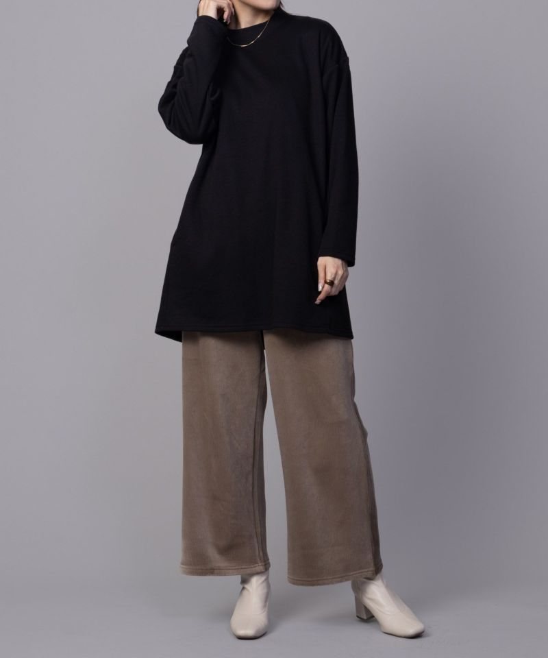 nAvy 温℃ 裏ベロア セミワイドパンツ レディース商品画像-9