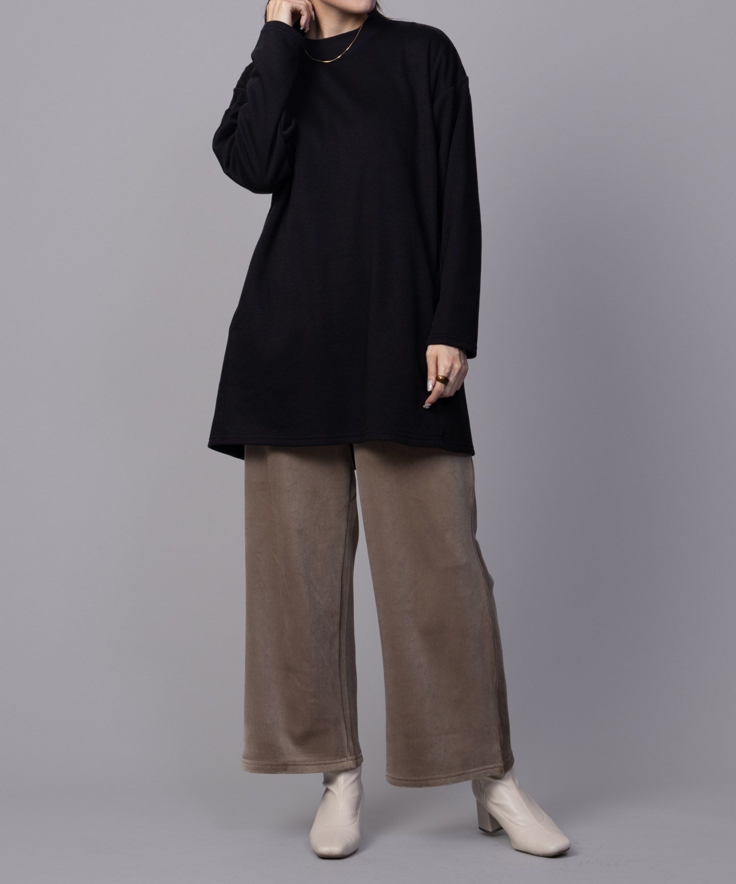 nAvy 温℃裏ベロアワイドパンツ レディース