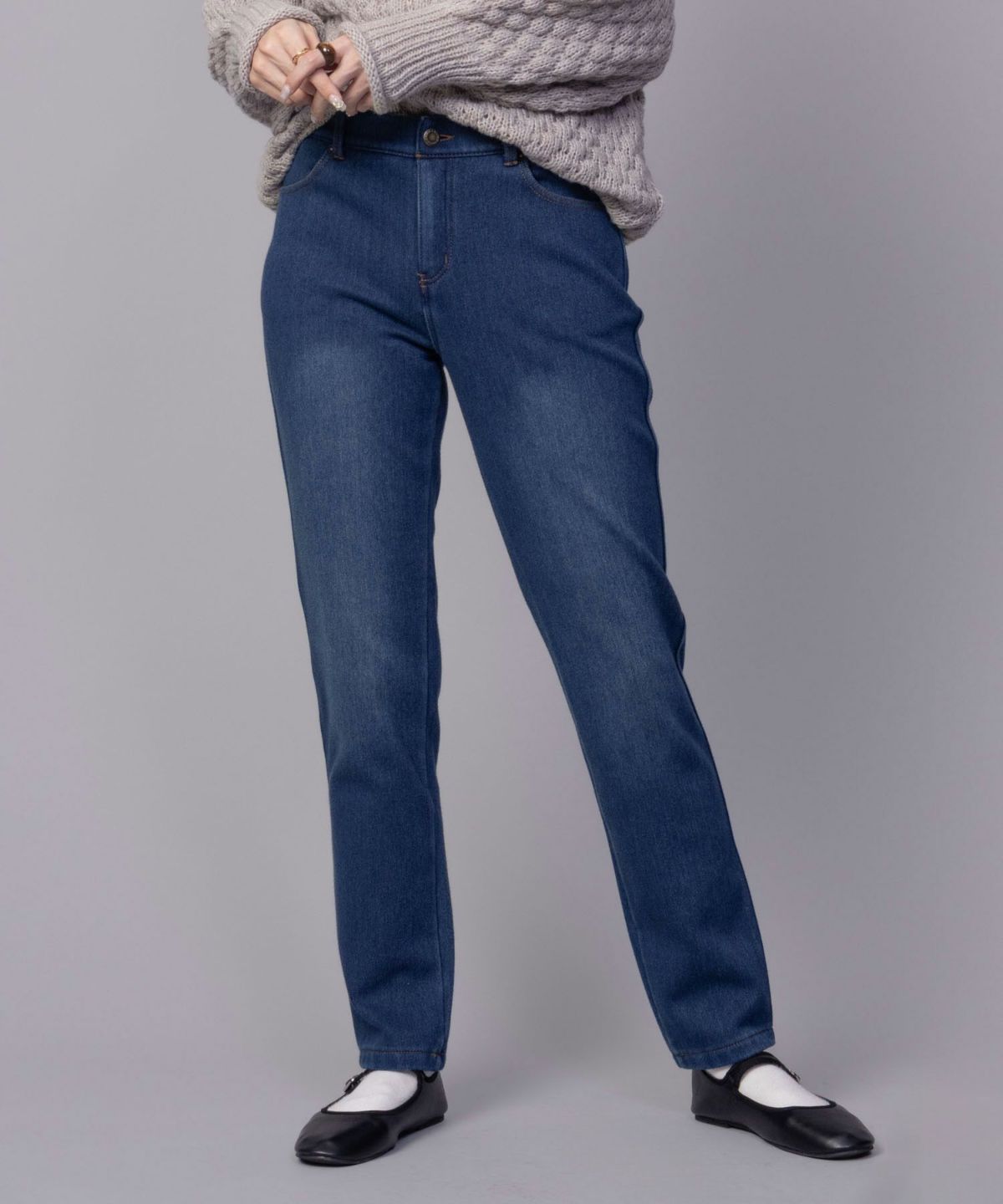 nAvy 温℃裏起毛スリムパンツ レディース