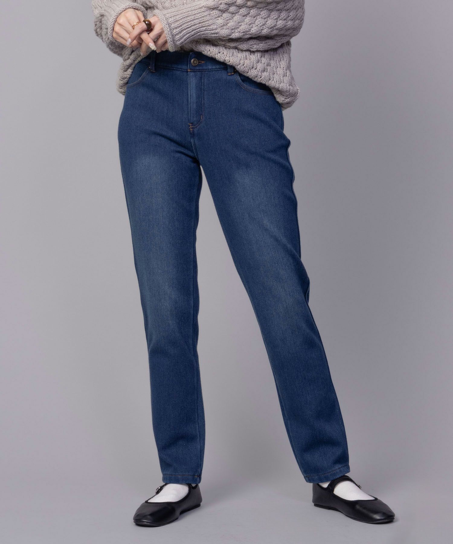 nAvy 温℃裏起毛スリムパンツ レディース