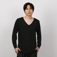MAC HEAT VネックインナーTシャツ9分袖 メンズ ネコポス 対応商品