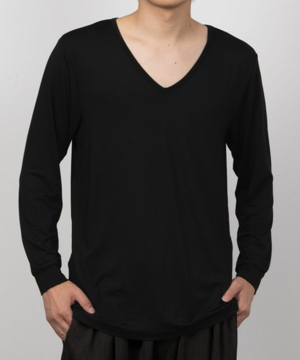 MAC HEAT VネックインナーTシャツ9分袖 メンズ ネコポス 対応商品