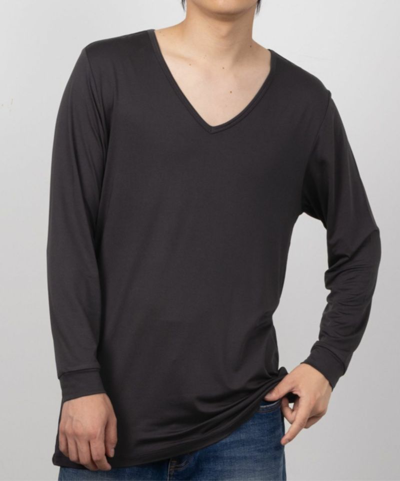 [期間限定価格]MAC HEAT  VネックインナーTシャツ9分袖 メンズ メール便 対応商品商品画像-2